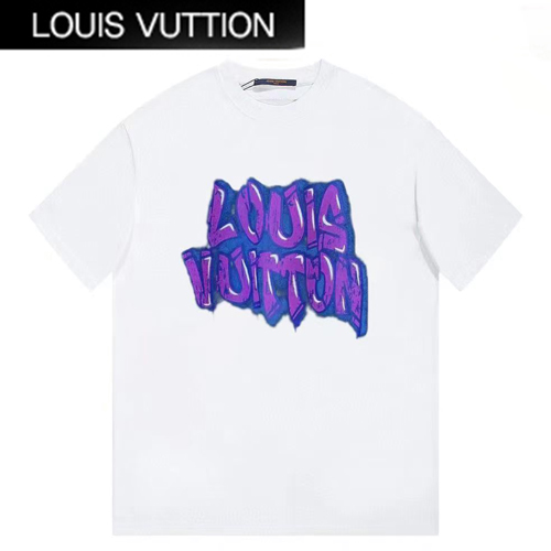 LOUIS VUITTON-062610 루이비통 화이트 프린트 장식 티셔츠 남여공용