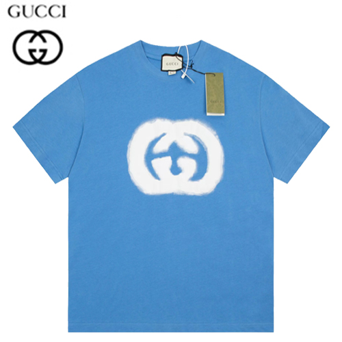 GUCCI-05239 구찌 블루 GG 프린트 장식 티셔츠 남여공용