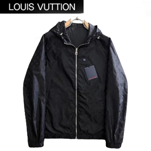 LOUIS VUITTON-03088 루이비통 블랙 모노그램 바람막이 후드 재킷 남성용