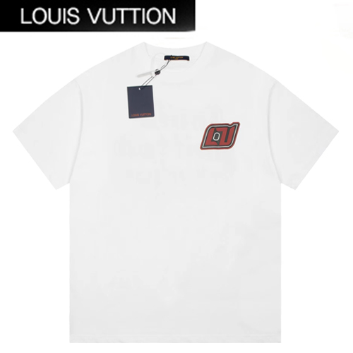 LOUIS VUITTON-07169 루이비통 화이트 프린트 장식 티셔츠 남여공용
