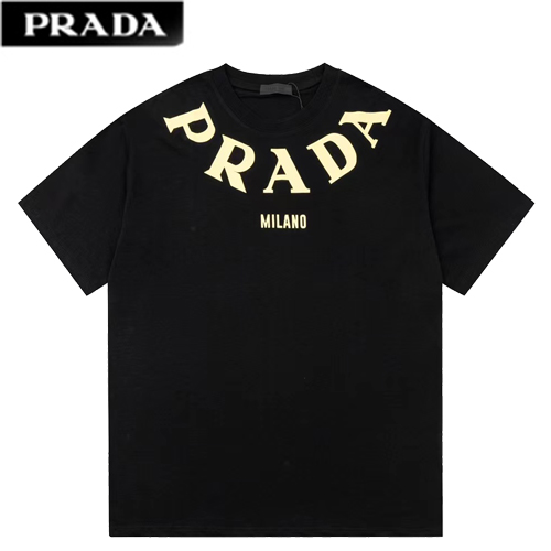 PRADA-062910 프라다 블랙 PRADA 프린트 장식 티셔츠 남성용