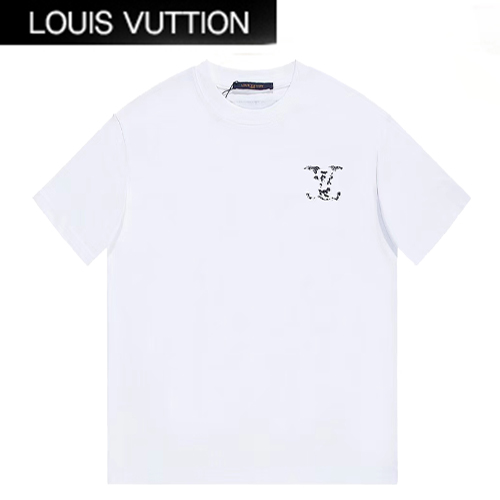 LOUIS VUITTON-03229 루이비통 화이트 프린트 장식 티셔츠 남여공용