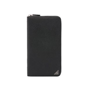 [스페셜오더]PRADA-2ML188 프라다 사피아노 가죽 트라이앵글 로고 블랙 지퍼 지갑