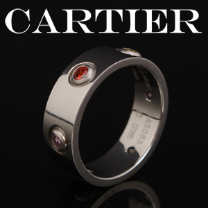 Cartier-CA004 여성용 다이아몬드 반지 실버