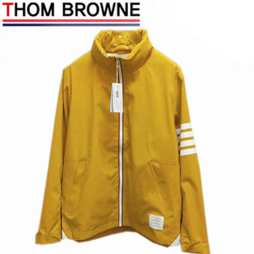 THOM BROWNE-072111 톰 브라운 옐로우 나일론 스트라이프 장식 바람막이 후드 쟈켓 남성용