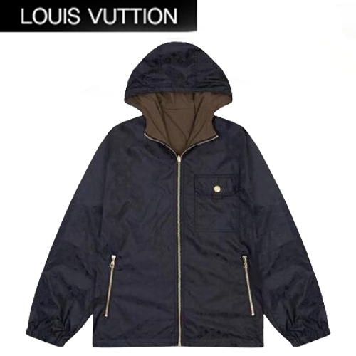 LOUIS VUITTON-08293 루이비통 네이비 모노그램 양면 바람막이 후드 재킷 남성용