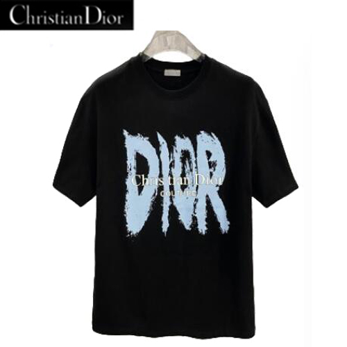 DIOR-042311 디올 블랙 DIOR 프린트 장식 티셔츠 남성용