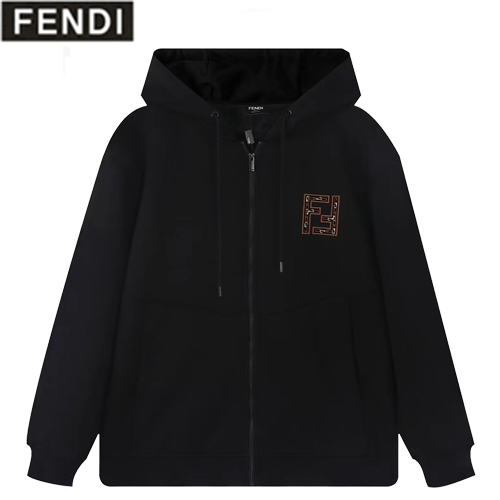 FENDI-12267 펜디 블랙 FF 아플리케 장식 후드 재킷 남성용