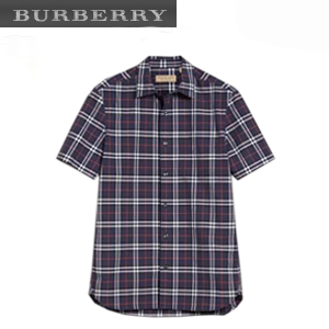 [스페셜오더]BURBERRY-80029271 버버리 쇼트 슬리브 네이비 체크 셔츠