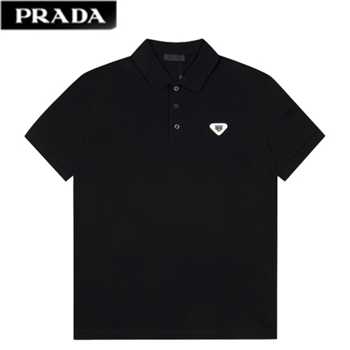 PRADA-060811 프라다 블랙 메탈 로고 폴로 티셔츠 남성용