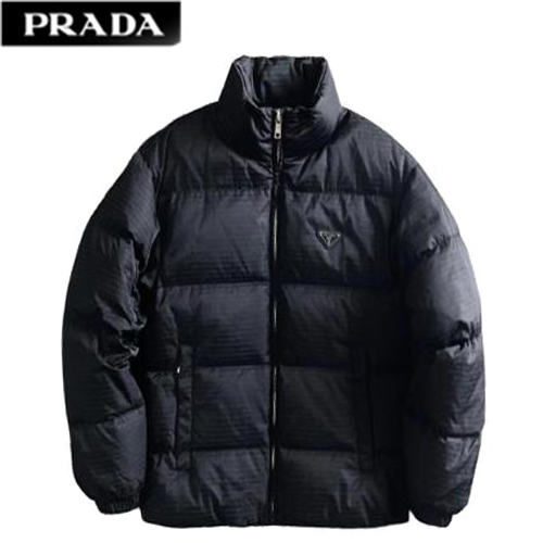 PRADA-09148 프라다 블랙 트라이앵글 로고 패딩 남성용