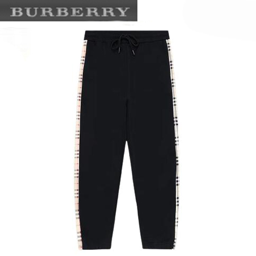 BURBERRY-07299 버버리 블랙 체크 무늬 스웨트팬츠 남성용
