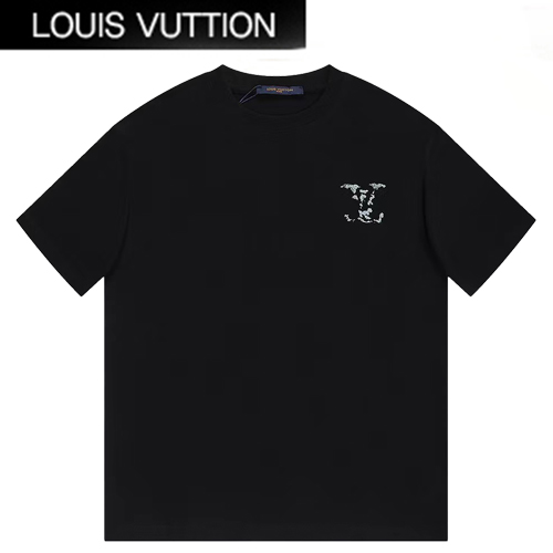 LOUIS VUITTON-032210 루이비통 블랙 프린트 장식 티셔츠 남여공용