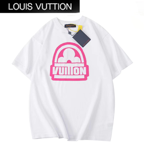 LOUIS VUITTON-071010 루이비통 화이트 아플리케 장식 티셔츠 남여공용