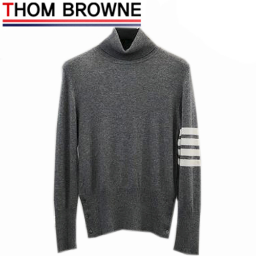 THOM BROWNE-120910 톰 브라운 그레이 캐시미어 목폴라 티셔츠 남여공용