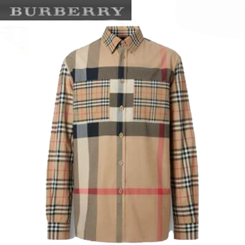 [스페셜오더]BURBERRY-80322681 버버리 베이지 체크 무늬 셔츠 남여공용