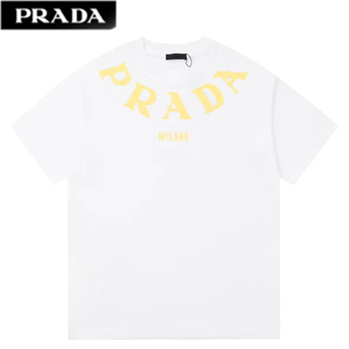 PRADA-062911 프라다 화이트 PRADA 프린트 장식 티셔츠 남성용