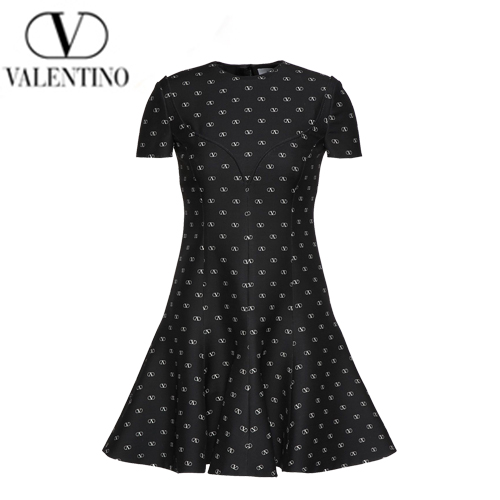 VALENTINO-SB3VAI 발렌티노 미니 VLOGO 크레이프 쿠튀르 드레스