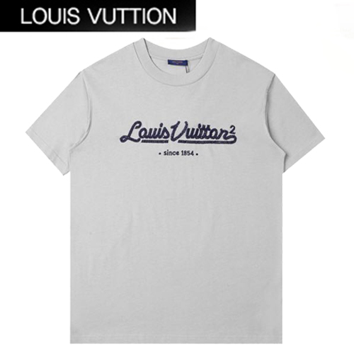 LOUIS VUITT**-031011 루이비통 그레이 아플리케 장식 티셔츠 남성용