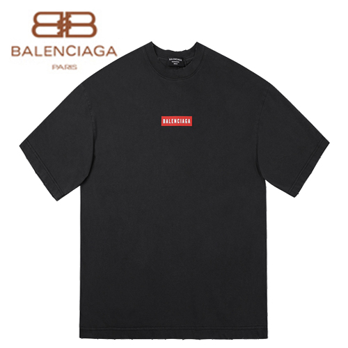 BALENCIAGA-031712 발렌시아가 블랙 프린트 장식 티셔츠 남여공용