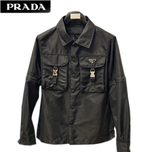 PRAD*-031612 프라다 블랙 트라이앵글 로고 셔츠 남성용