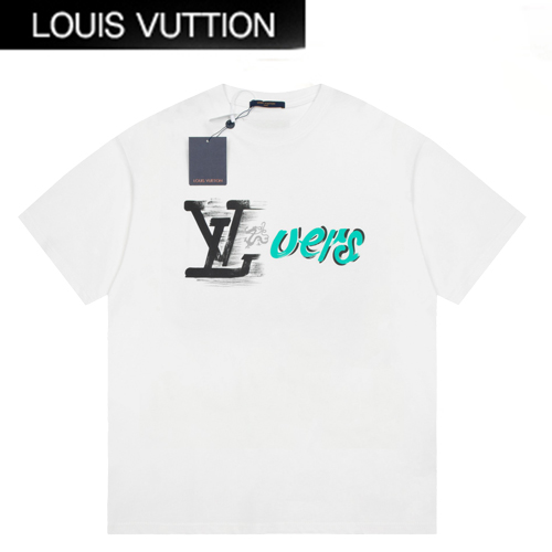 LOUIS VUITTON-031312 루이비통 화이트 프린트 장식 티셔츠 남여공용