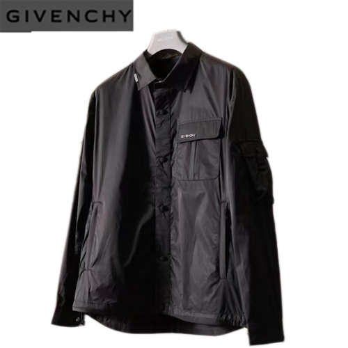 GIVENCHY-02234 지방시 블랙 코튼 카고 셔츠 남성용