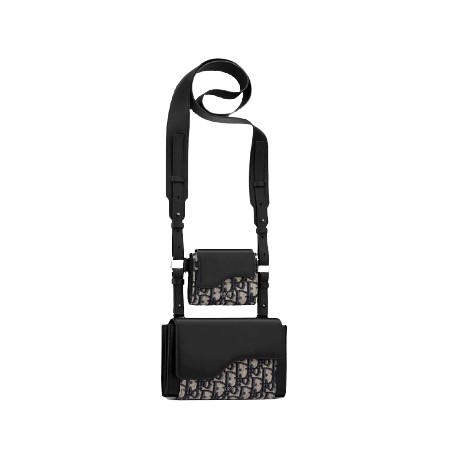 [스페셜오더]CHRISTIAN DIOR-2GACA 디올 베이지&블랙 Dior Oblique ELITE 숄더 파우치