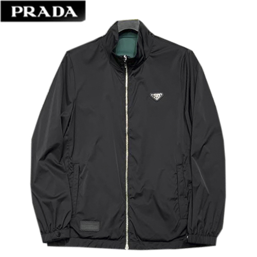 PRADA-021112 프라다 블랙 트라이앵글 로고 바람막이 쟈켓 남성용