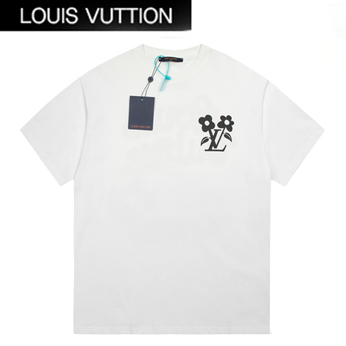 LOUIS VUITTON-031313 루이비통 화이트 프린트 장식 티셔츠 남여공용