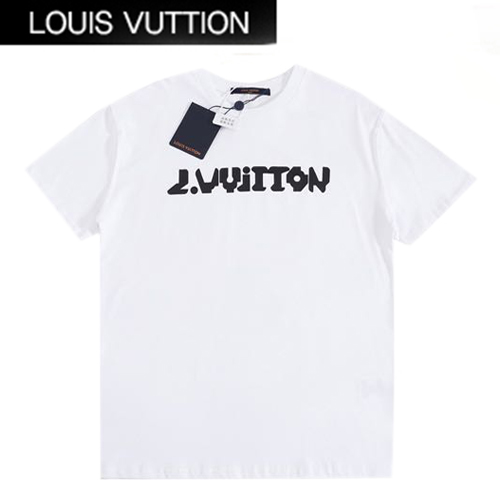 LOUIS VUITT**-022210 루이비통 화이트 프린트 장식 티셔츠 남성용