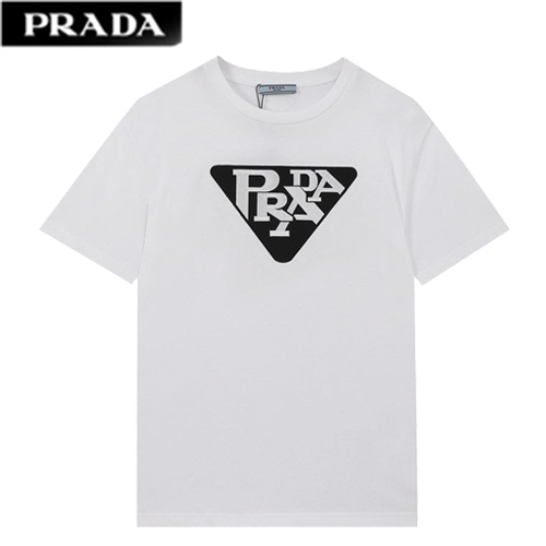 PRADA-062013 프라다 화이트 아플리케 장식 티셔츠 남성용