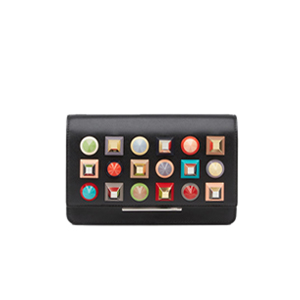 [스페셜오더]FENDI-8M0346 펜디 송아지 가죽 멀티 컬러 스터드 장식 블랙 체인 지갑