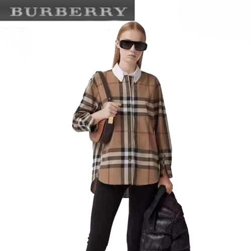 BURBERRY-021310 버버리 브라운 체크 무늬 셔츠 여성용
