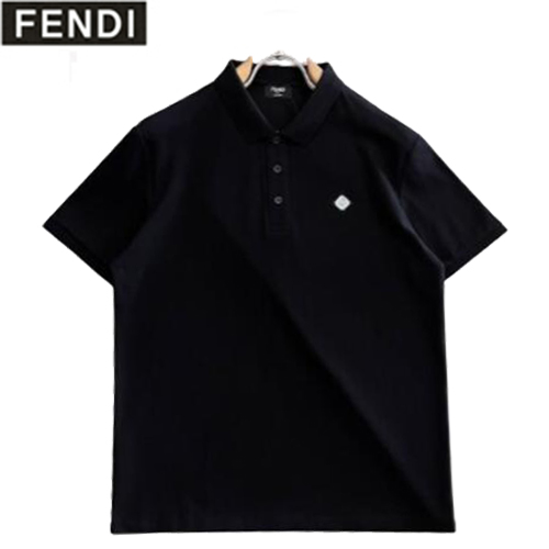 FENDI-031413 펜디 블랙 코튼 폴로 티셔츠 남성용