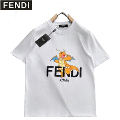 FENDI-031713 펜디 화이트 프린트 장식 티셔츠 남성용