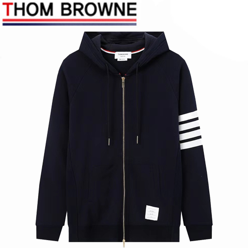 THOM BROWNE-030110 톰 브라운 네이비 스트라이프 장식 후드 재킷 남여공용