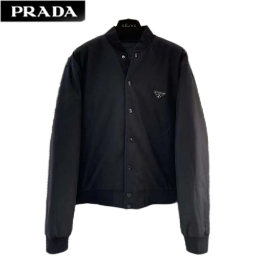 [스페셜오더]PRADA-021210 프라다 블랙 트라이앵글 로고 봄버 재킷 남성용