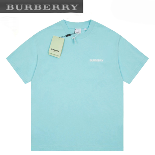 BURBERRY-05224 버버리 민트 블루 아플리케 장식 티셔츠 남여공용
