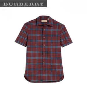 [스페셜오더]BURBERRY-80029271 버버리 쇼트 슬리브 크림슨 레드 체크 셔츠