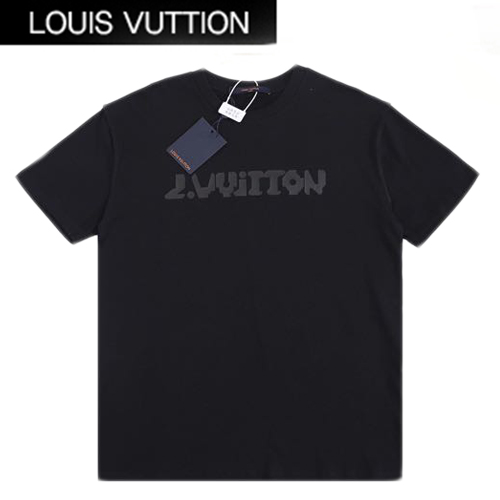 LOUIS VUITT**-022211 루이비통 블랙 프린트 장식 티셔츠 남성용