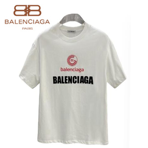 BALENCIAGA-042314 발렌시아가 화이트 프린트 장식 티셔츠 남성용