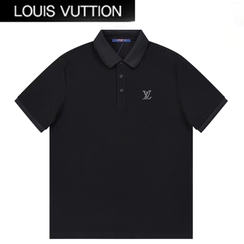 LOUIS VUITTON-02208 루이비통 블랙 코튼 폴로 티셔츠 남성용