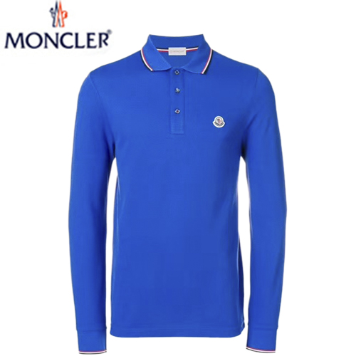 MONCLER-092614 몽클레어 블루 코튼 긴팔 폴로 티셔츠 남성용