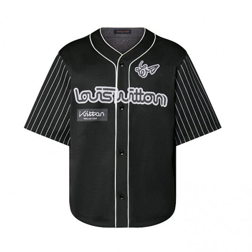 LOUIS VUITTON-1AB5KX 루이비통 블랙 루스핏 베이스볼 셔츠 남녀공용