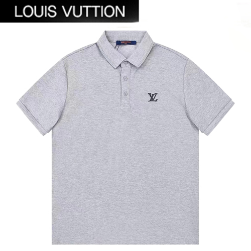 LOUIS VUITTON-02209 루이비통 라이트 그레이 코튼 폴로 티셔츠 남성용