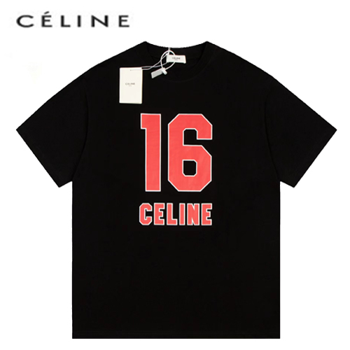 CELINE-05225 셀린느 블랙 프린트 장식 티셔츠 남여공용