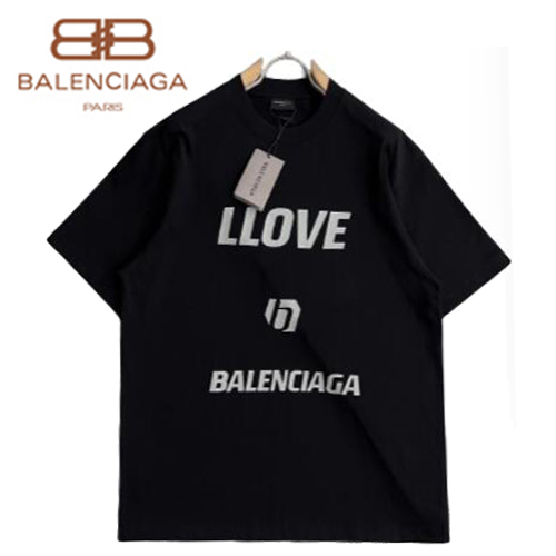 BALENCIAGA-041215 발렌시아가 블랙 프린트 장식 티셔츠 남여공용