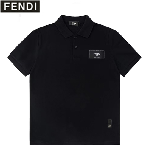 FENDI-05222 펜디 블랙 코튼 폴로 티셔츠 남성용