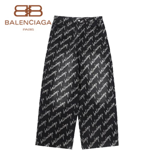 BALENCIAGA-100816 발렌시아가 블랙 프린트 장식 청바지 남여공용
